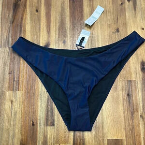 J. Crew NWT Navy Curve Waist Cheeky Bikini Bottom Women’s Size L